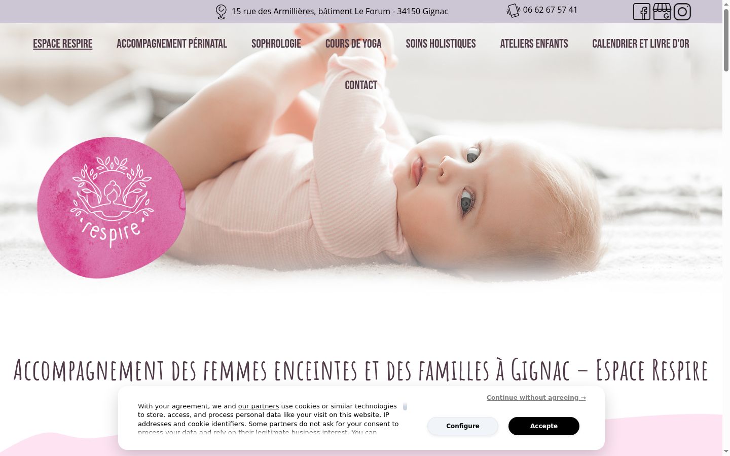 Screenshot del banner di consenso mostrato prima di qualsiasi interazione