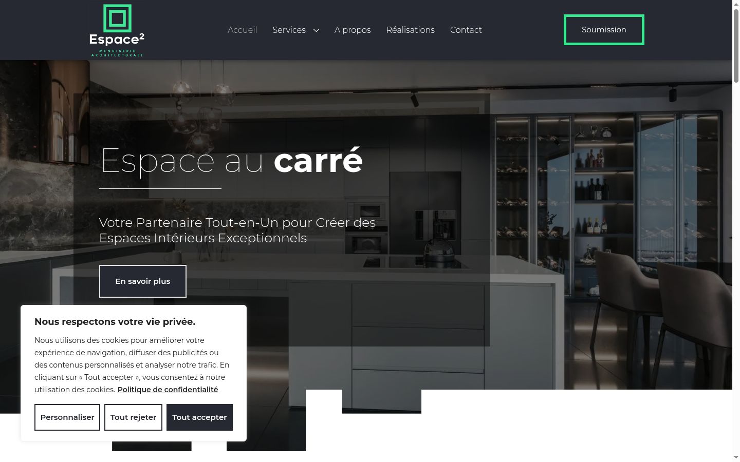 Screenshot of the consent banner shown before any interaction