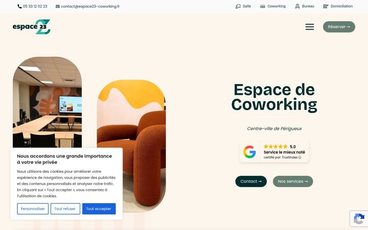 Skærmbillede af espace23-coworking.fr