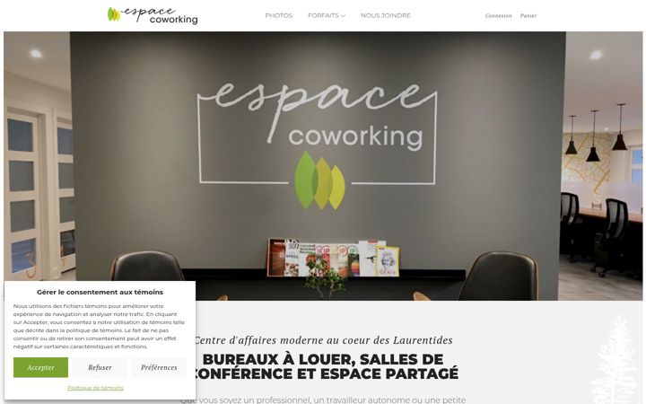 Screenshot of espacecoworking.ca