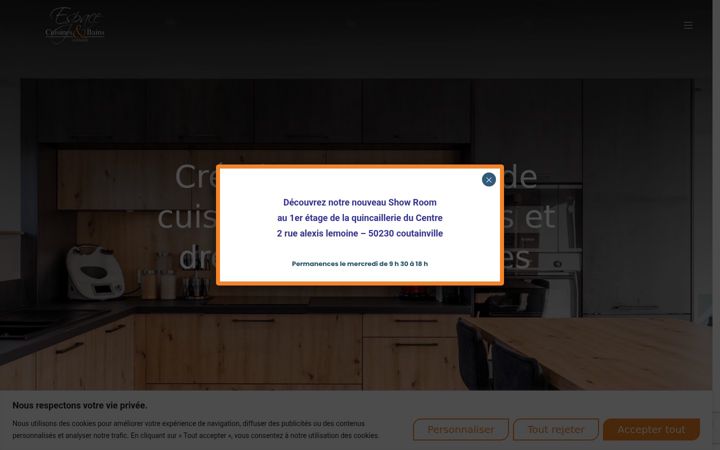 Ekrānuzņēmums no espacecuisinesetbains.fr