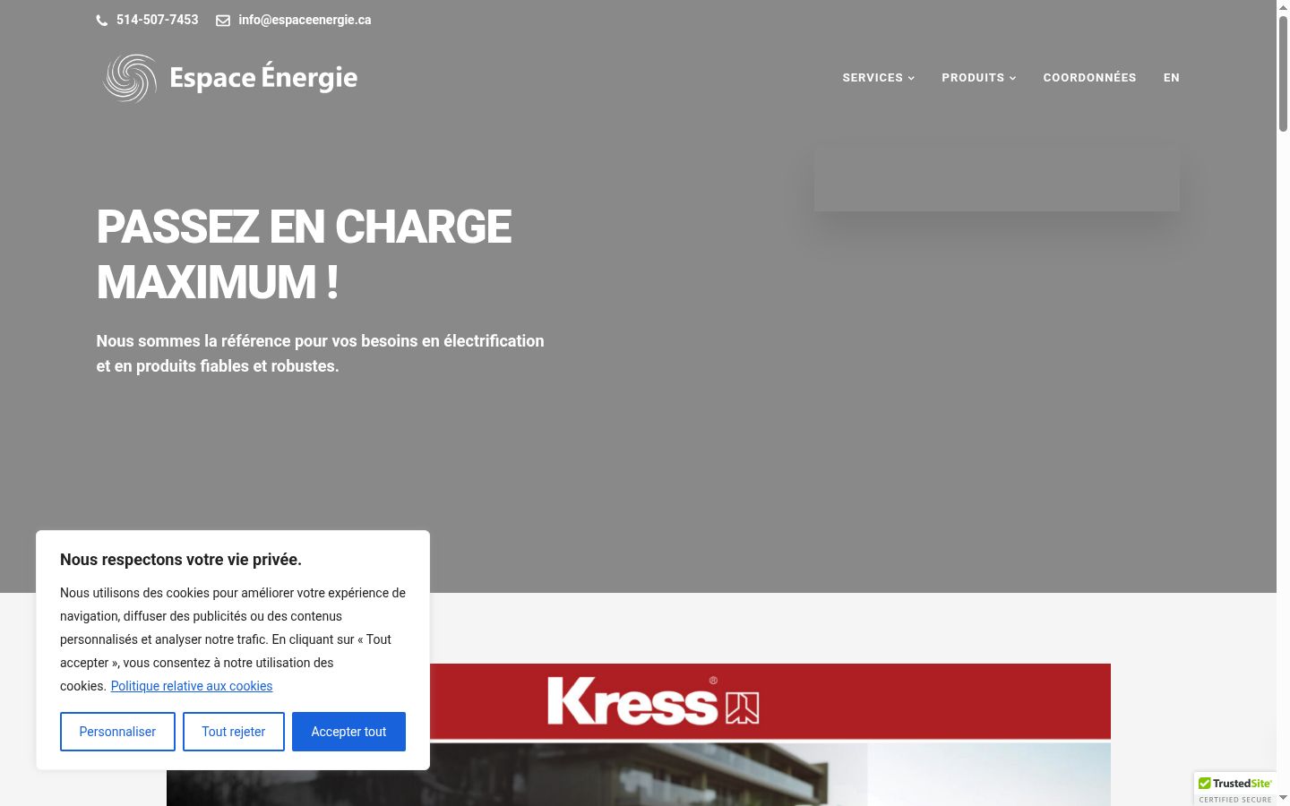 Screenshot of the consent banner shown before any interaction