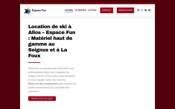 Skærmbillede af espacefun.fr