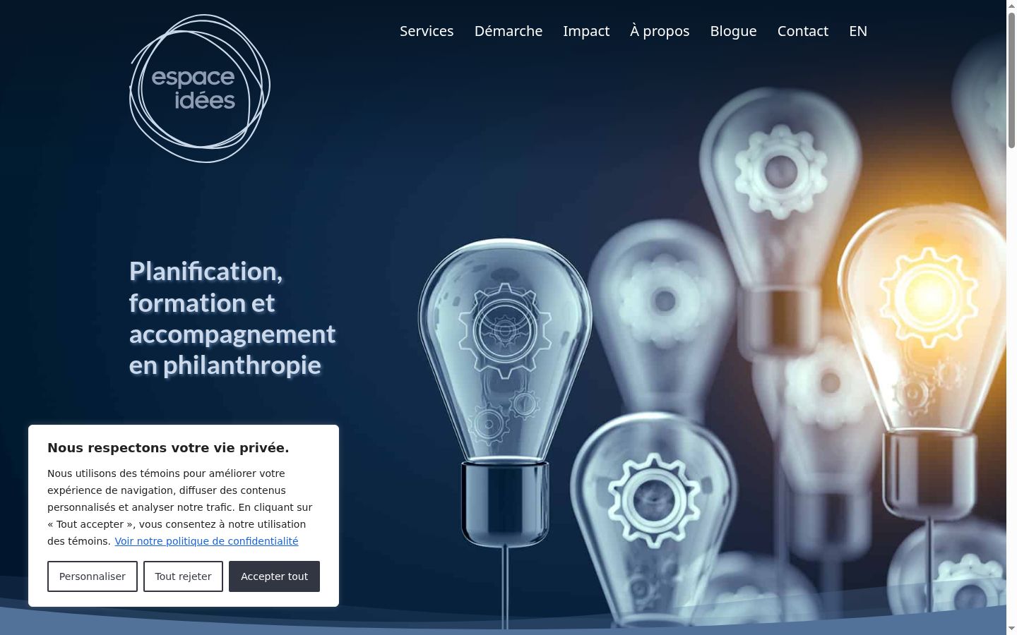 Screenshot of the consent banner shown before any interaction
