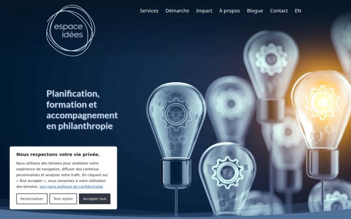 Screenshot of espaceidees.ca