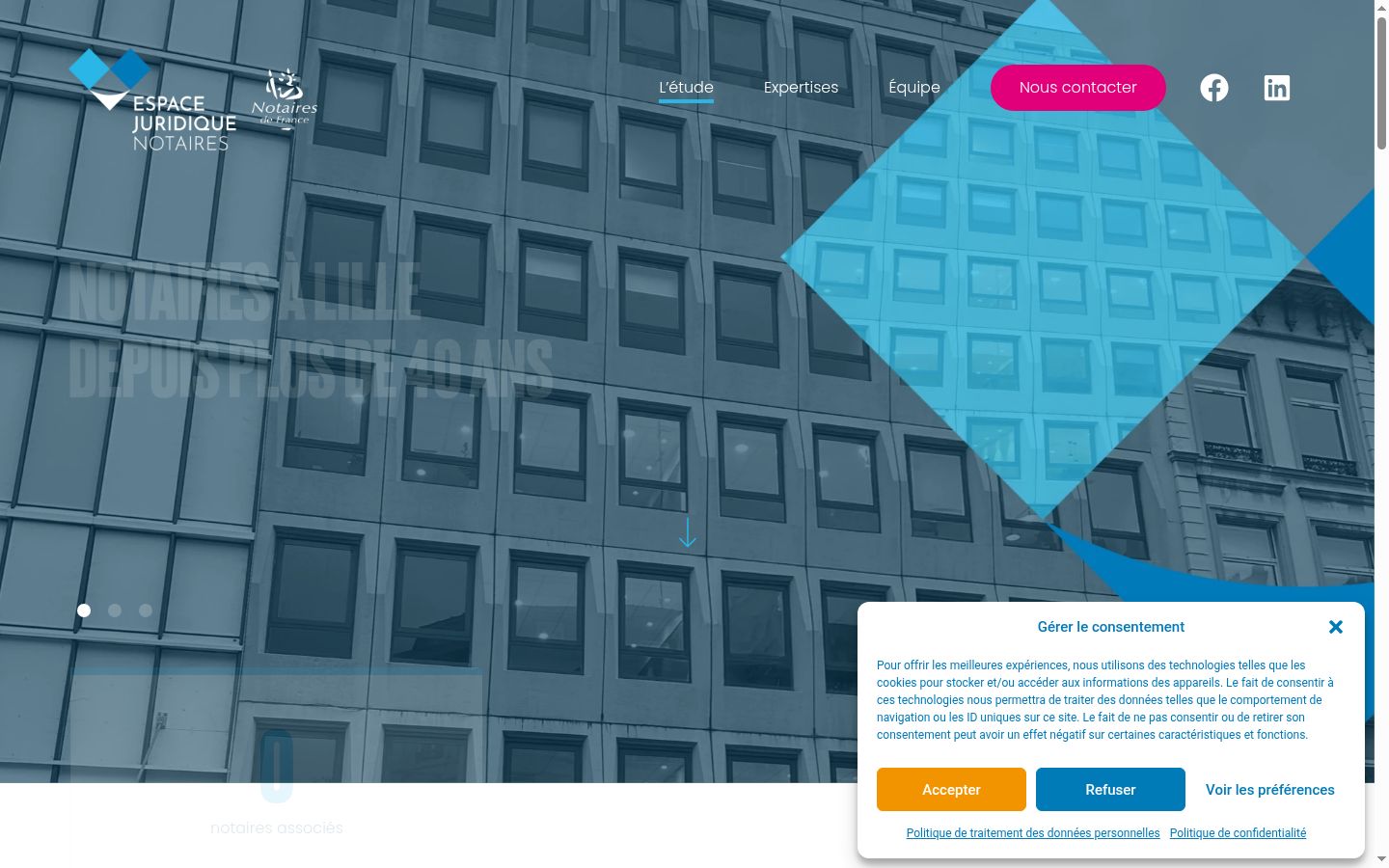 Screenshot del banner di consenso mostrato prima di qualsiasi interazione