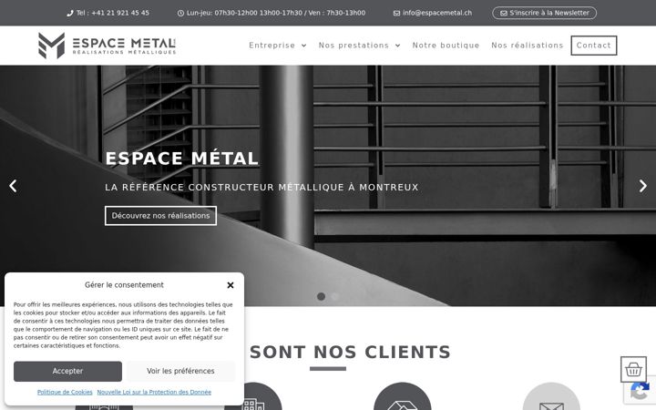 Екранна снимка на espacemetal.ch