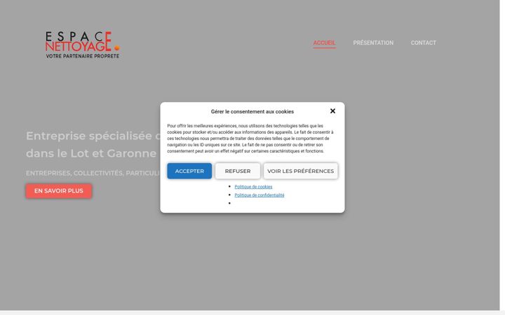 Screenshot di espacenettoyage47.fr