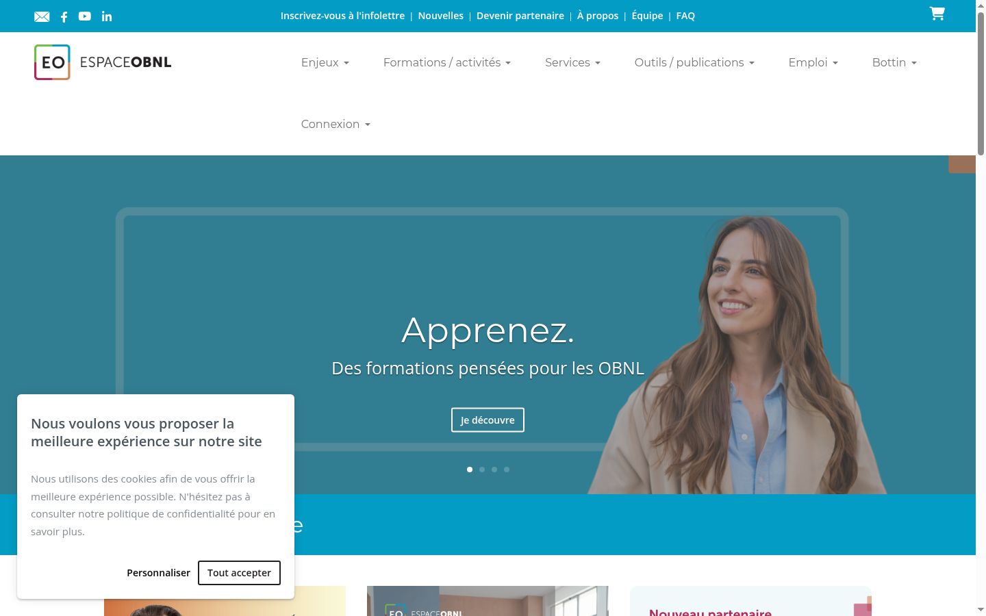 Screenshot of the consent banner shown before any interaction