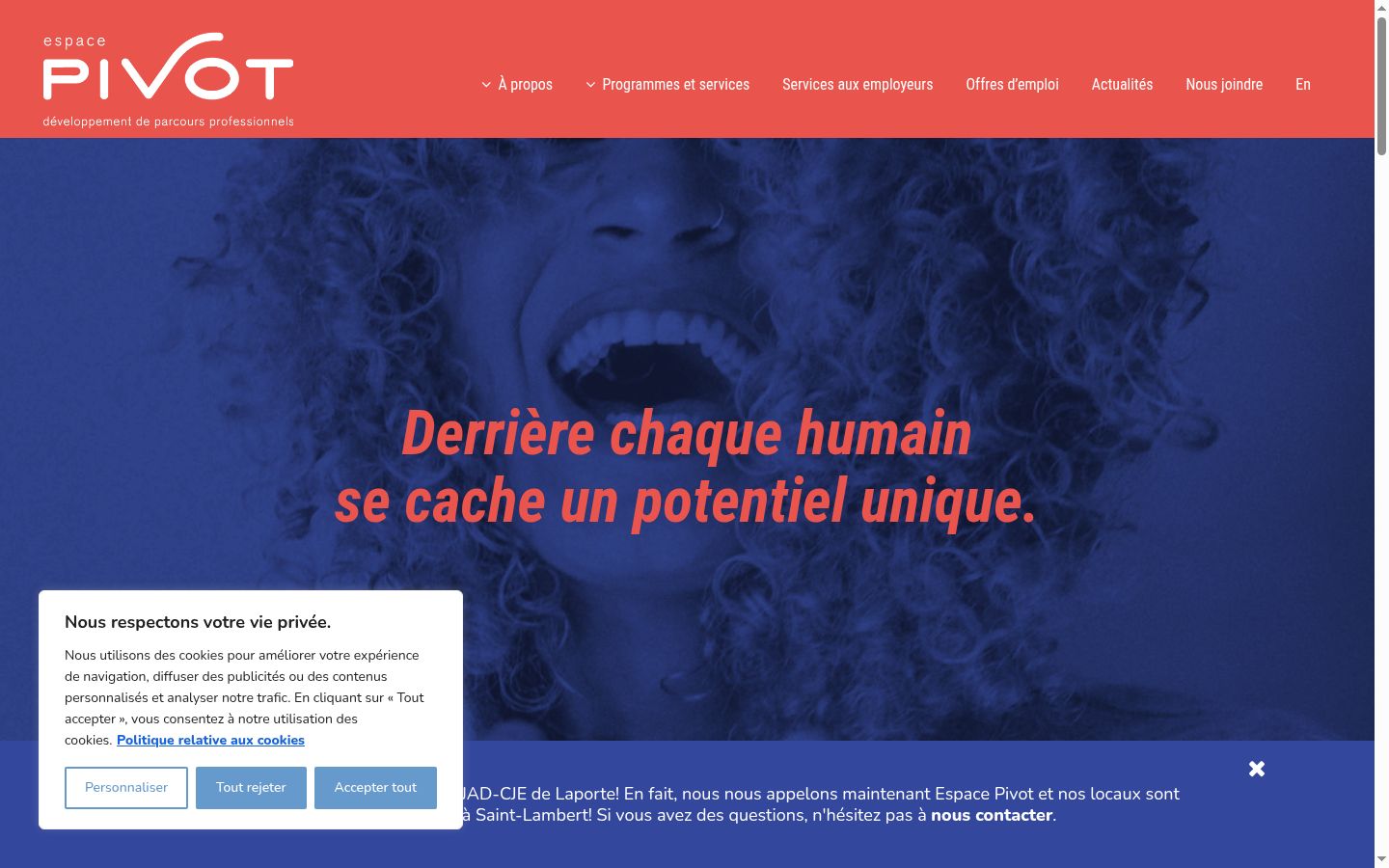 Screenshot of the consent banner shown before any interaction