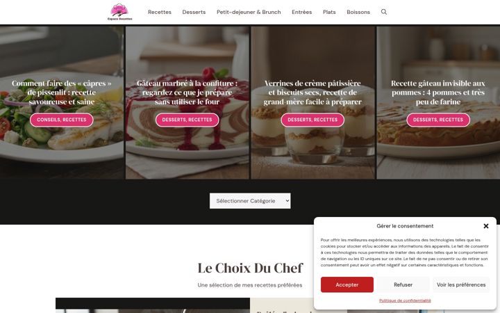 Screenshot di espacerecettes.fr