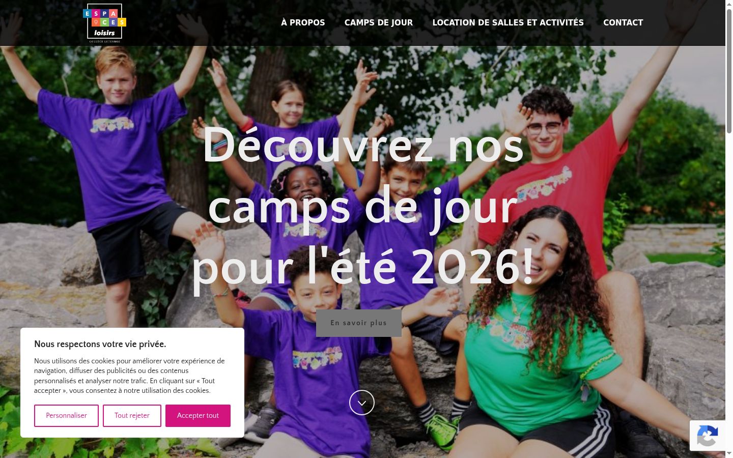 Screenshot of the consent banner shown before any interaction
