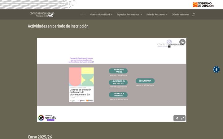 Screenshot του espaciomariadeavila.es