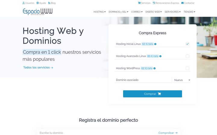 Screenshot ta' espaciowww.net