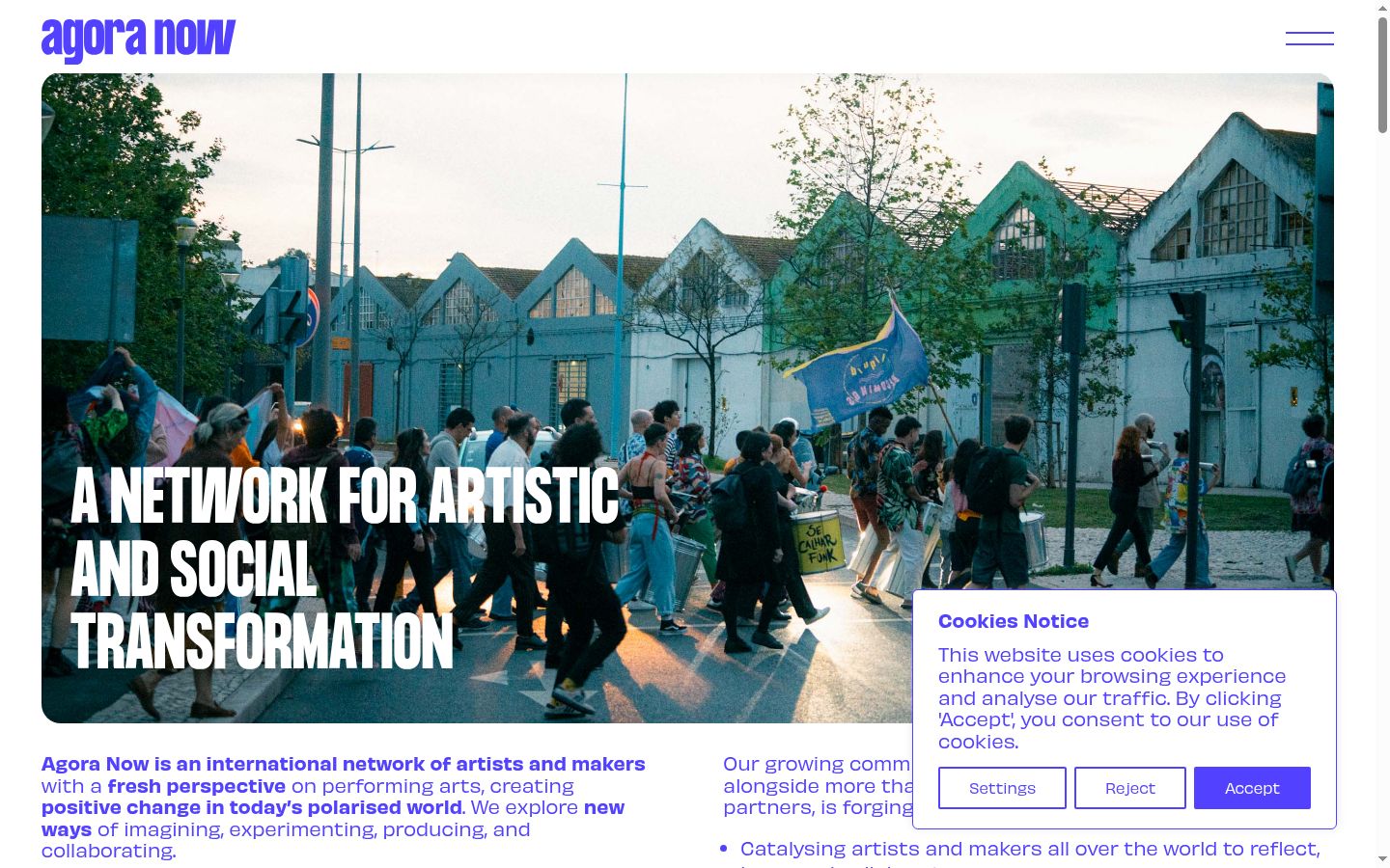 Screenshot of the consent banner shown before any interaction
