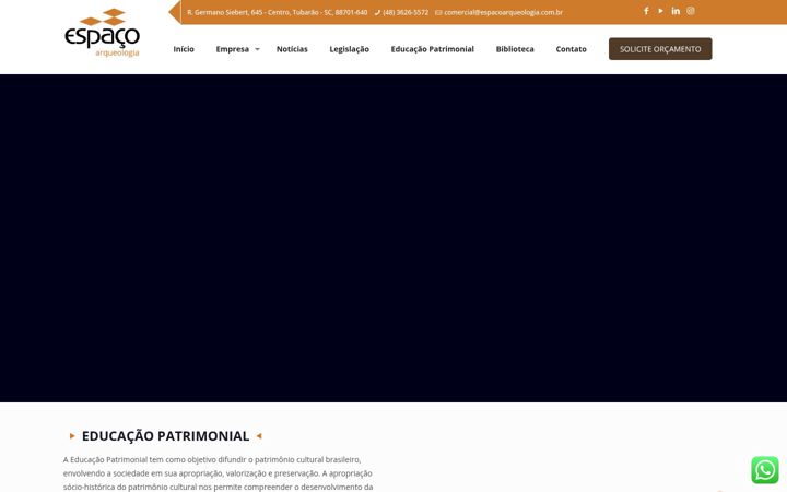 Екранна снимка на espacoarqueologia.com.br