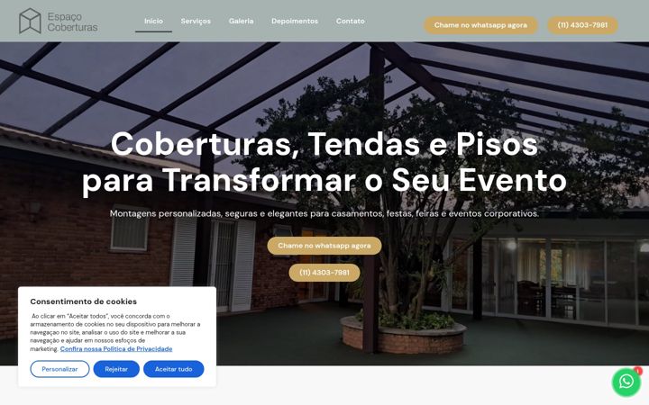 Екранна снимка на espacocoberturas.com.br