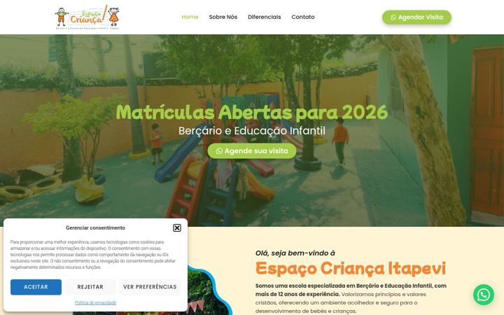 Екранна снимка на espacocriancaitapevi.com.br