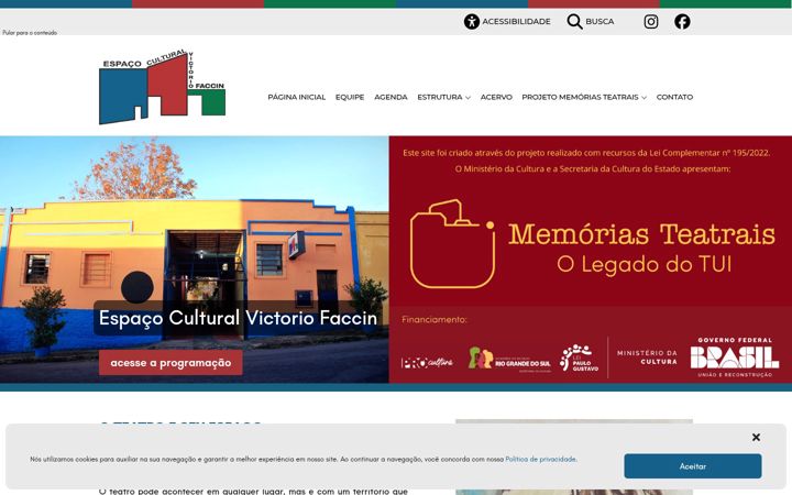 Екранна снимка на espacoculturalvicfac.com.br
