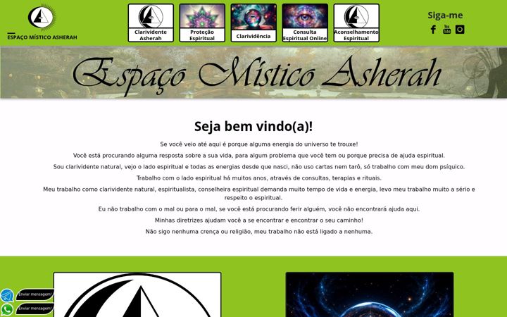 Екранна снимка на espacomisticoasherah.com.br