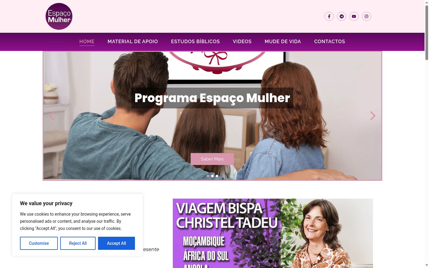 Screenshot del banner di consenso mostrato prima di qualsiasi interazione