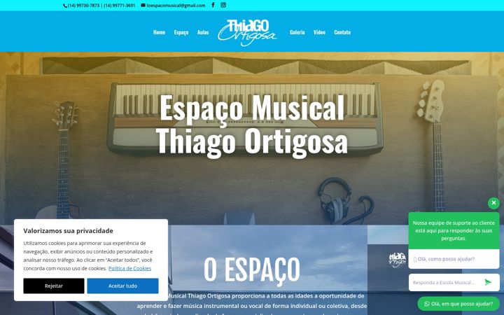 Екранна снимка на espacomusicalthiagortigosa.com.br