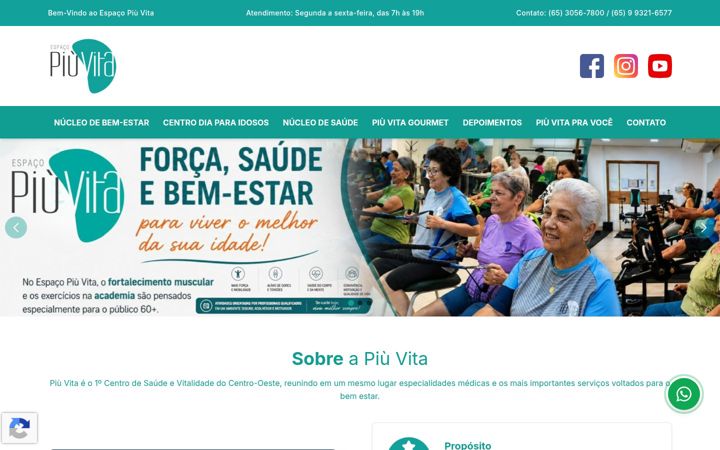 Екранна снимка на espacopiuvita.com.br