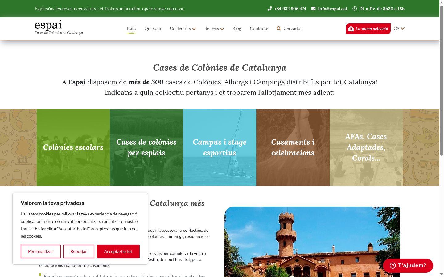 Captura de pantalla del banner de consentimiento mostrado antes de cualquier interacción