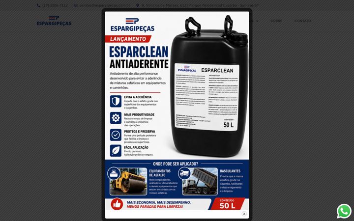 Екранна снимка на espargipecas.com.br