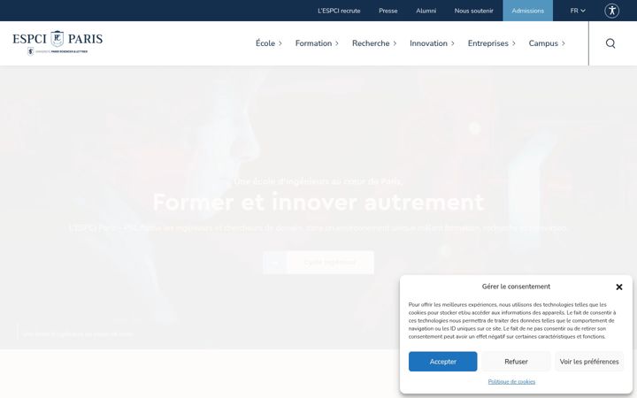 Screenshot of espci.fr