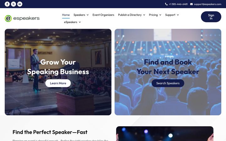 Screenshot of espeakers.com
