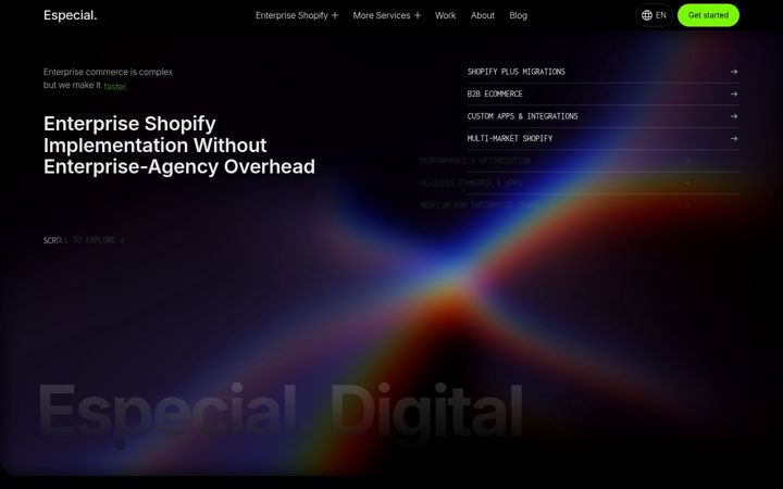 Screenshot of especial.digital