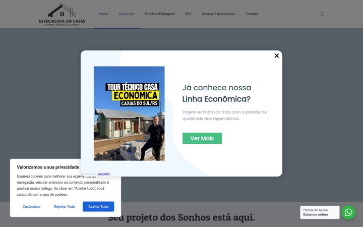 Екранна снимка на especialistaemcasas.com.br