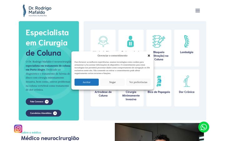 Екранна снимка на especialistaemcoluna.med.br