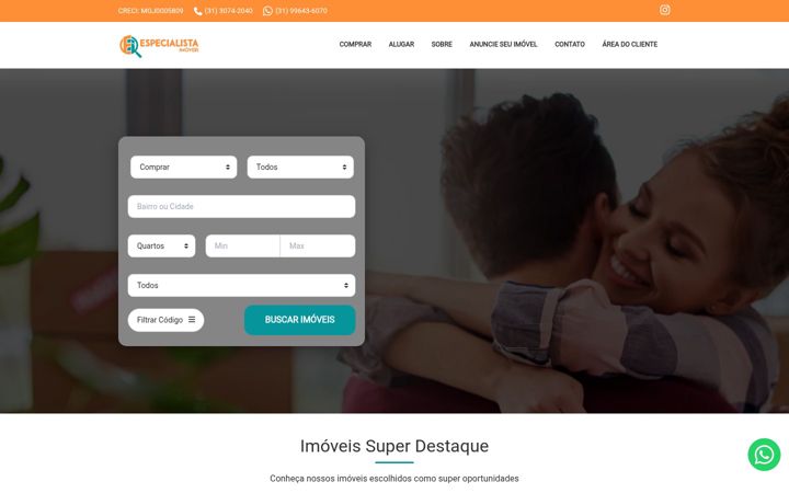 Екранна снимка на especialistaimoveis.com.br