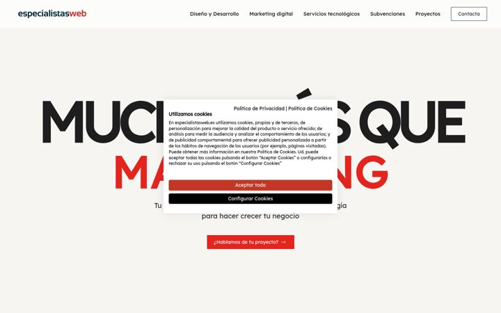 Screenshot ta' especialistasweb.es