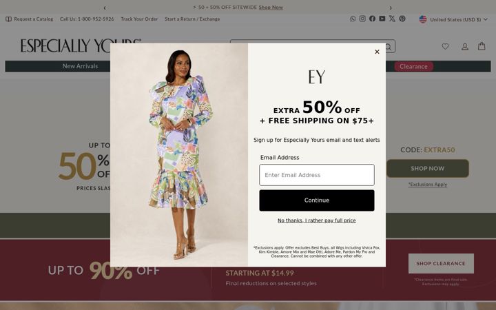Screenshot of especiallyyours.com