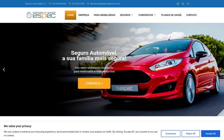 Екранна снимка на especseguros.com.br