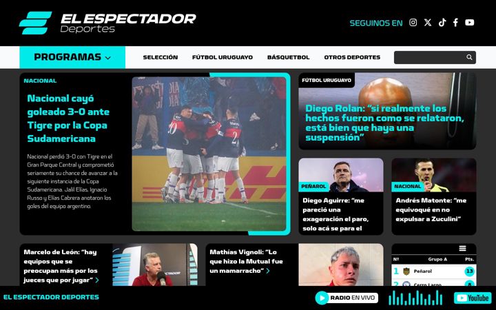 Ekrano kopija espectador.com