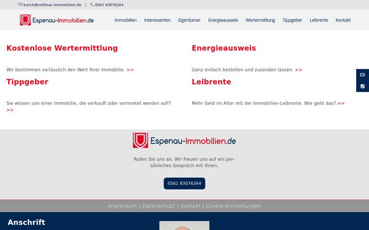 Skjermbilde av espenau-immobilien.de