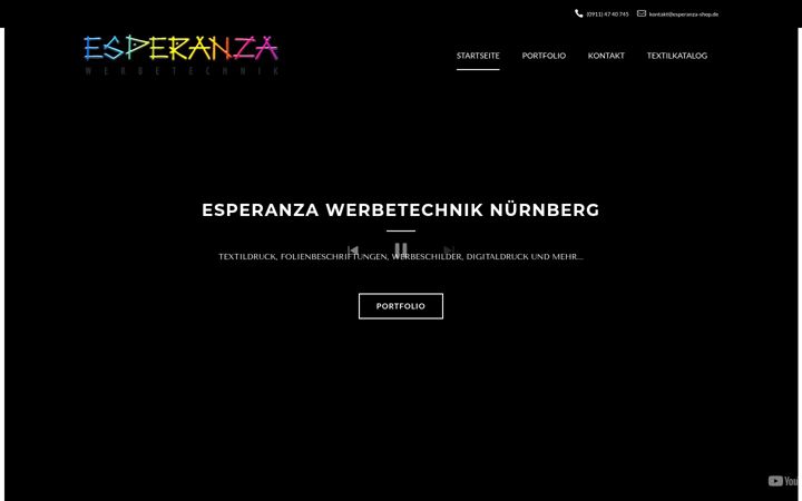 Skjermbilde av esperanza-werbetechnik.de