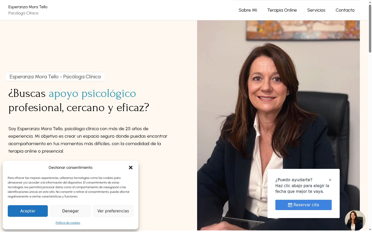 Captura de ecrã do banner de consentimento apresentado antes de qualquer interação