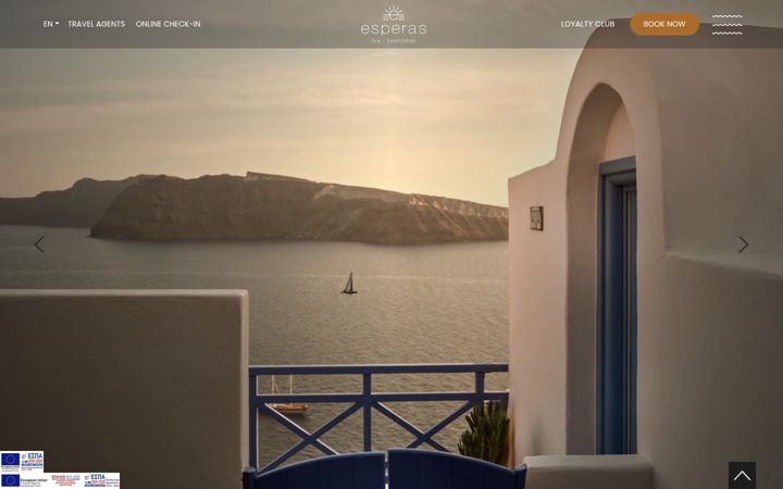 Screenshot of esperas-santorini.com