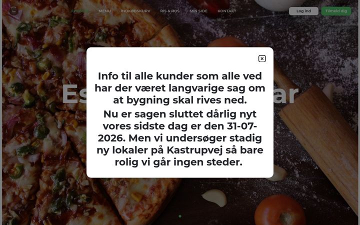 Zrzut ekranu esperiapizza-kbh.dk