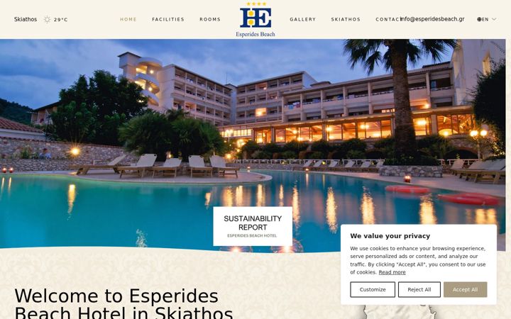 Screenshot di esperidesbeach.gr