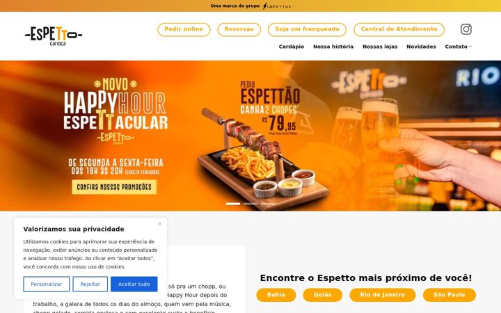 Ekrano kopija espettocarioca.com.br