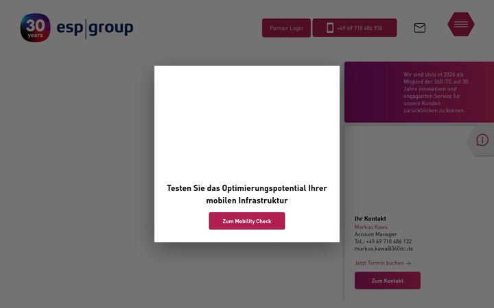 Skjermbilde av espgroup.de