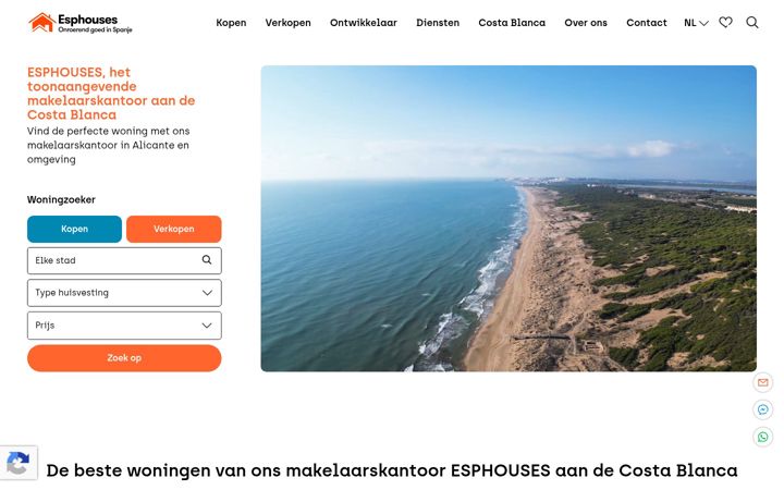 Screenshot ta' esphouses.nl