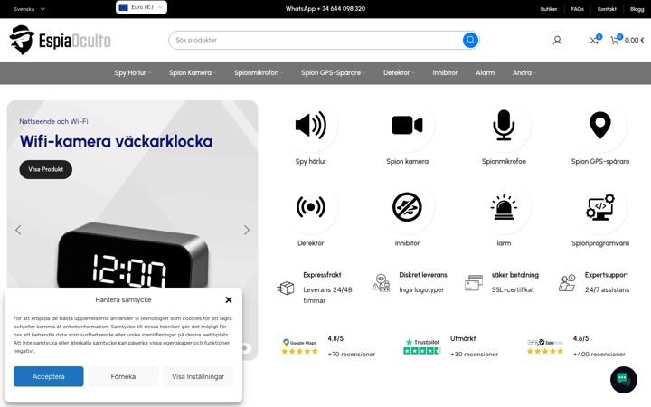 Skjermbilde av espiaoculto.se