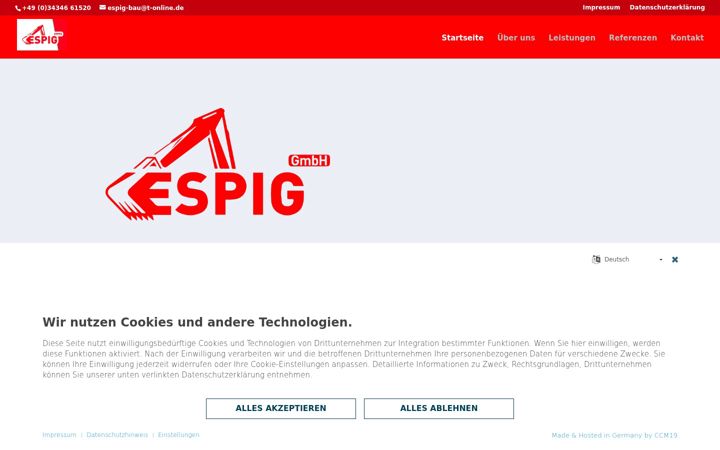 Skjermbilde av espig-bau.de